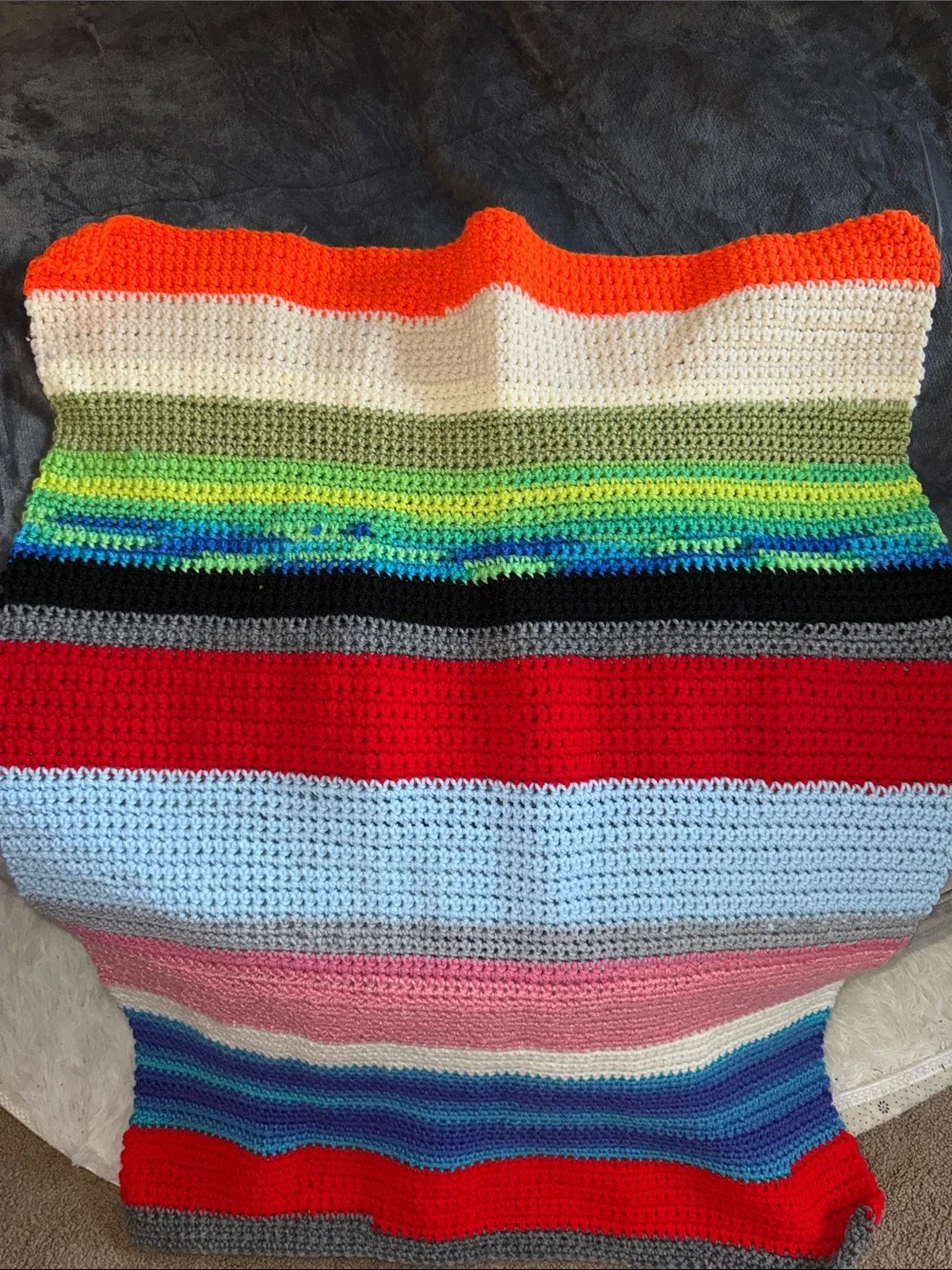 Colorful Striped Crochet Blanket -‎ Multi